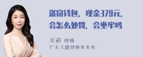 盗窃钱包，现金379元，会怎么处罚，会坐牢吗