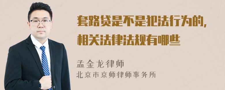 套路贷是不是犯法行为的，相关法律法规有哪些