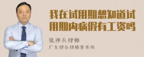 我在试用期想知道试用期内病假有工资吗