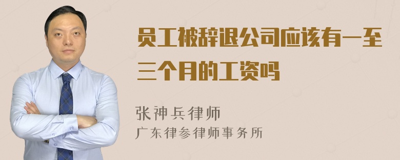 员工被辞退公司应该有一至三个月的工资吗