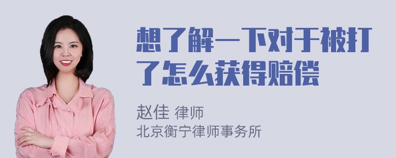 想了解一下对于被打了怎么获得赔偿