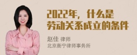 2022年，什么是劳动关系成立的条件