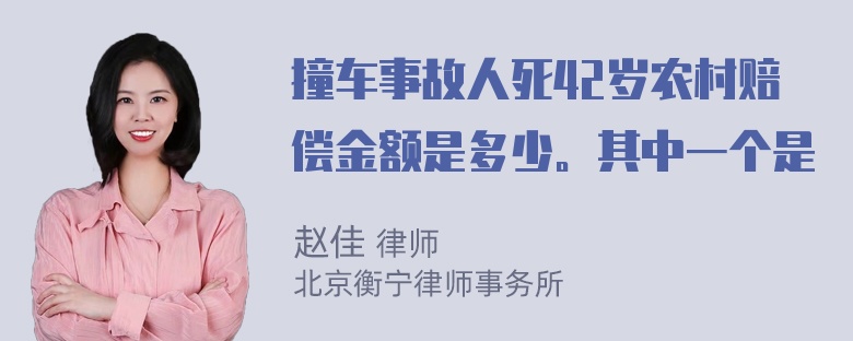 撞车事故人死42岁农村赔偿金额是多少。其中一个是