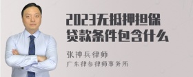 2023无抵押担保贷款条件包含什么