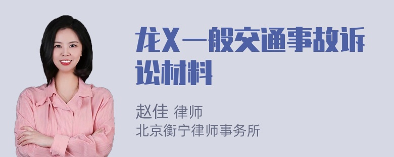 龙X一般交通事故诉讼材料