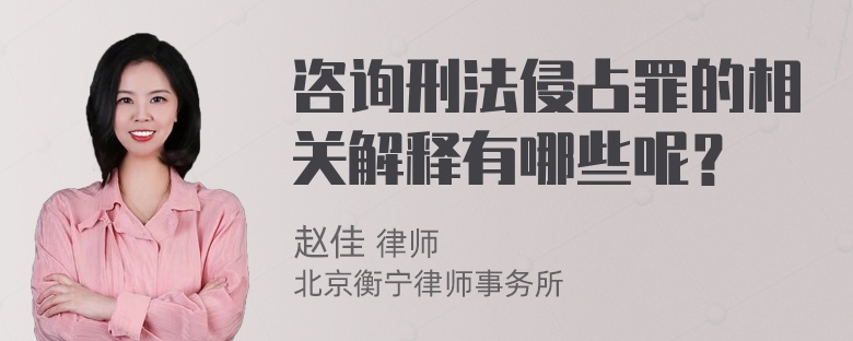 咨询刑法侵占罪的相关解释有哪些呢？