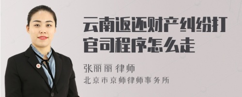 云南返还财产纠纷打官司程序怎么走