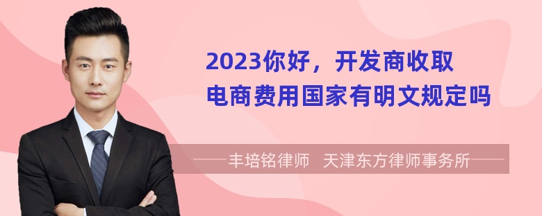 2023你好，开发商收取电商费用国家有明文规定吗