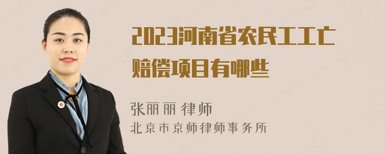 2023河南省农民工工亡赔偿项目有哪些