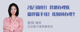 2023你好！我想办理医保停保手续！该如何办理？