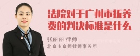 法院对于广州市抚养费的判决标准是什么