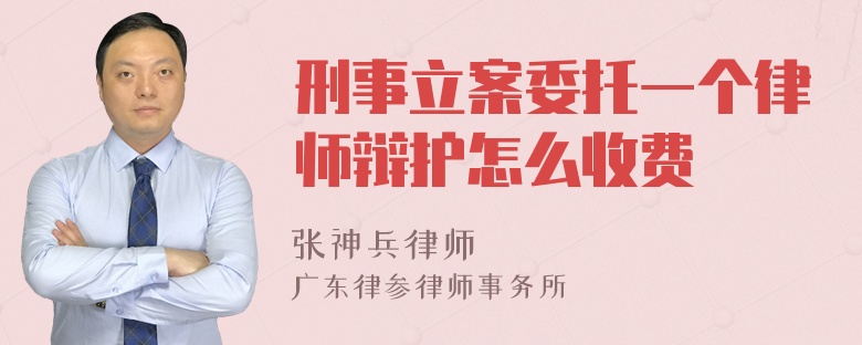 刑事立案委托一个律师辩护怎么收费