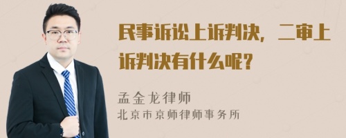 民事诉讼上诉判决，二审上诉判决有什么呢？