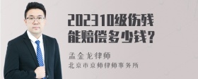 202310级伤残能赔偿多少钱？