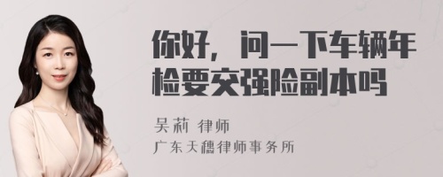 你好，问一下车辆年检要交强险副本吗