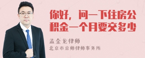 你好，问一下住房公积金一个月要交多少