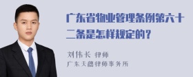 广东省物业管理条例第六十二条是怎样规定的？