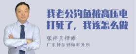 我老公钓鱼被高压电打死了，我该怎么做