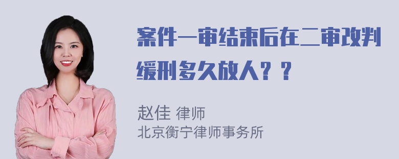 案件一审结束后在二审改判缓刑多久放人？？