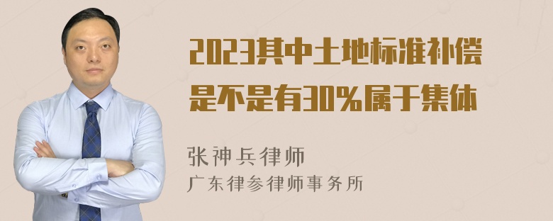 2023其中土地标准补偿是不是有30％属于集体