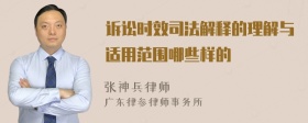 诉讼时效司法解释的理解与适用范围哪些样的