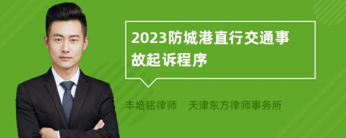 2023防城港直行交通事故起诉程序