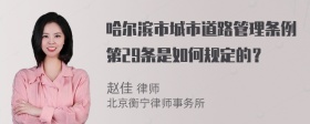 哈尔滨市城市道路管理条例第29条是如何规定的？