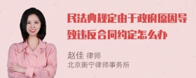 民法典规定由于政府原因导致违反合同约定怎么办