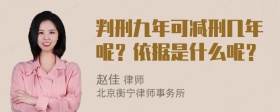 判刑九年可减刑几年呢？依据是什么呢？