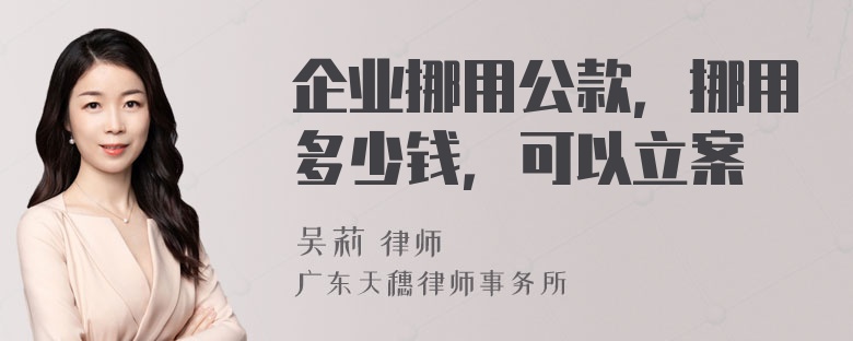 企业挪用公款，挪用多少钱，可以立案