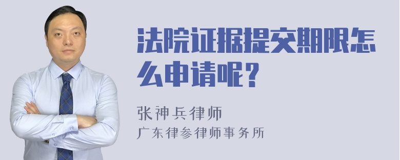 法院证据提交期限怎么申请呢？