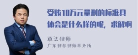 受贿10万元量刑的标准具体会是什么样的呢，求解啊