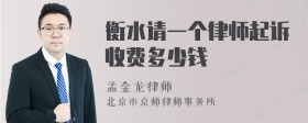 衡水请一个律师起诉收费多少钱