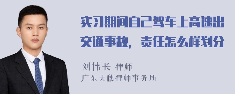 实习期间自己驾车上高速出交通事故，责任怎么样划分