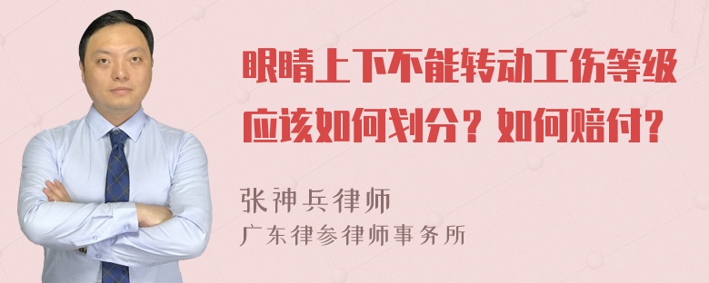 眼睛上下不能转动工伤等级应该如何划分？如何赔付？