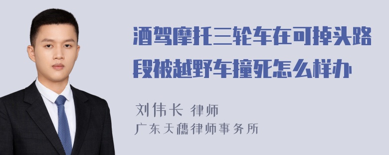 酒驾摩托三轮车在可掉头路段被越野车撞死怎么样办