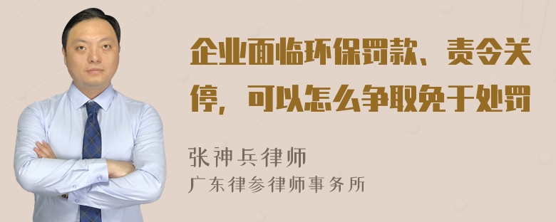 企业面临环保罚款、责令关停，可以怎么争取免于处罚