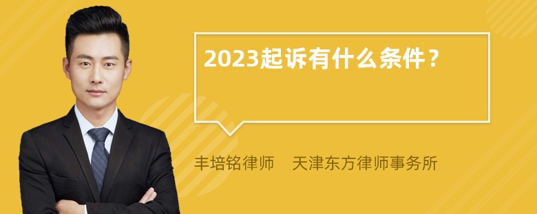 2023起诉有什么条件？