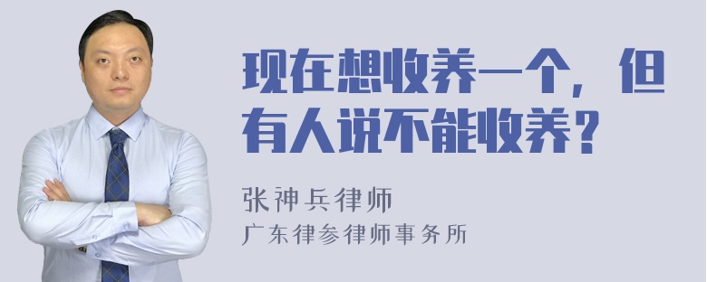 现在想收养一个，但有人说不能收养？