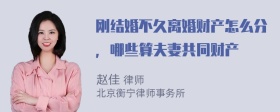 刚结婚不久离婚财产怎么分，哪些算夫妻共同财产