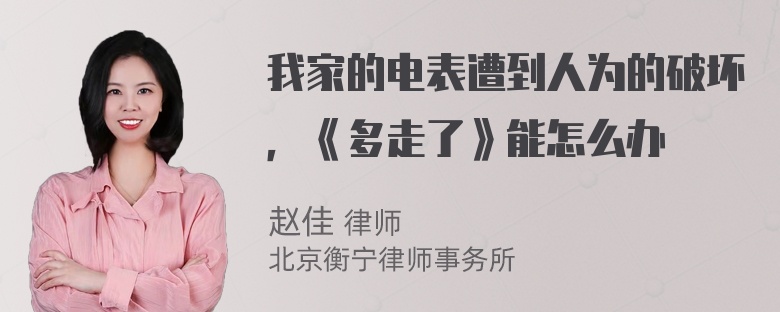 我家的电表遭到人为的破坏，《多走了》能怎么办