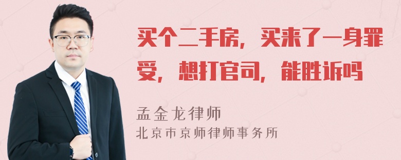 买个二手房，买来了一身罪受，想打官司，能胜诉吗