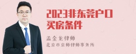 2023非东莞户口买房条件