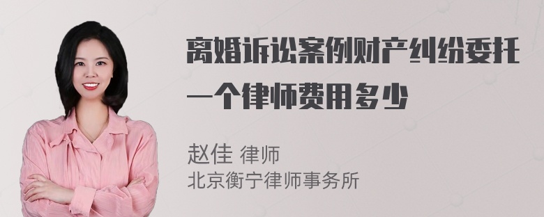 离婚诉讼案例财产纠纷委托一个律师费用多少