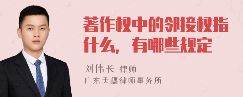 著作权中的邻接权指什么，有哪些规定