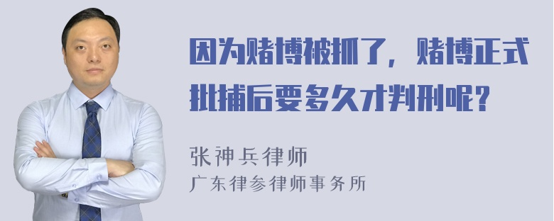 因为赌博被抓了，赌博正式批捕后要多久才判刑呢？