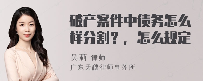 破产案件中债务怎么样分割？，怎么规定