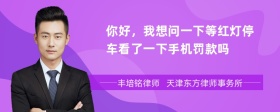 你好，我想问一下等红灯停车看了一下手机罚款吗