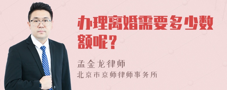 办理离婚需要多少数额呢？