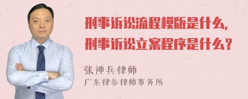 刑事诉讼流程模版是什么，刑事诉讼立案程序是什么？